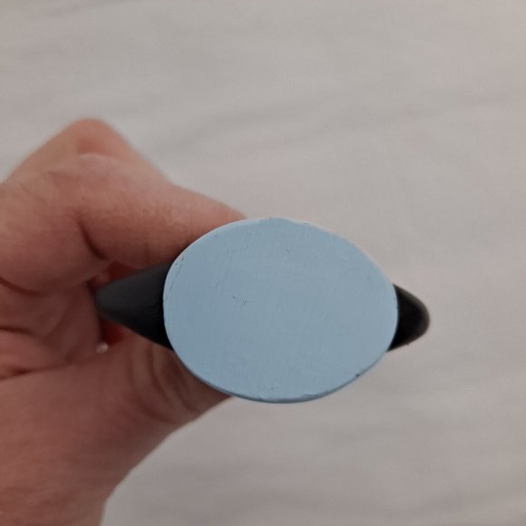 Mustache Photo Holder Mini Table Decor Black Blue Silver set of 2 - Picture 8 of 9